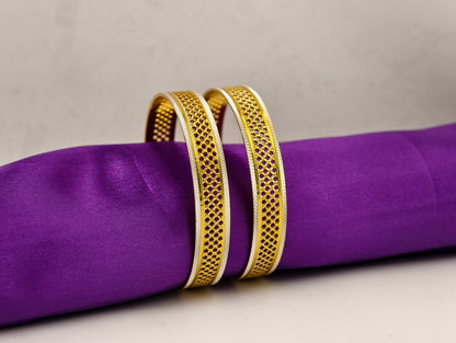 Premium Gold Plated Bangles/Kada | Set of 2 | For Daily Use