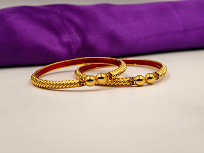 Premium Gold Plated Bangles/Kada | Set of 2 | For Daily Use