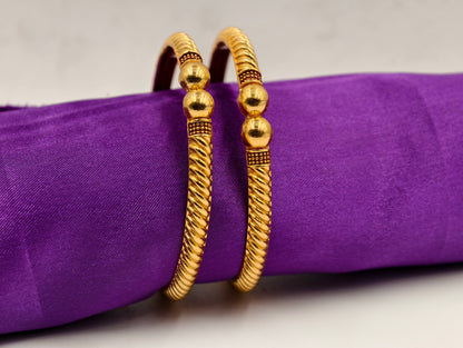 Premium Gold Plated Bangles/Kada | Set of 2 | For Daily Use