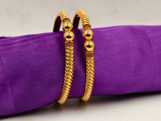 Premium Gold Plated Bangles/Kada | Set of 2 | For Daily Use