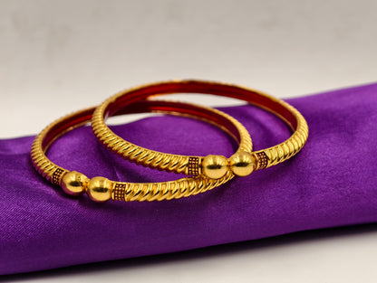 Premium Gold Plated Bangles/Kada | Set of 2 | For Daily Use