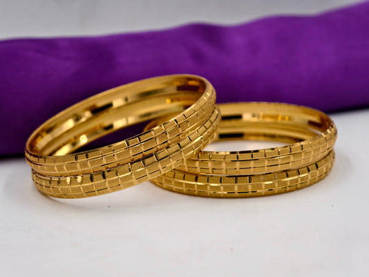 Premium Gold Plated Bangles/Kada | Set of 2 | For Daily Use