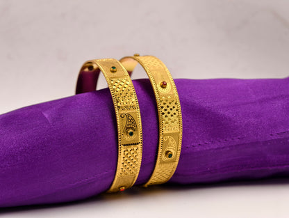 Premium Gold Plated Bangles/Kada | Set of 2 | For Daily Use