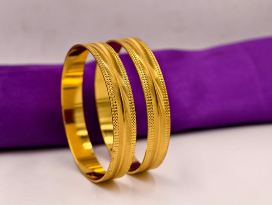 Premium Gold Plated Bangles/Kada | Set of 2 | For Daily Use