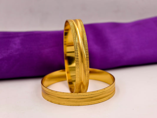 Premium Gold Plated Bangles/Kada | Set of 2 | For Daily Use