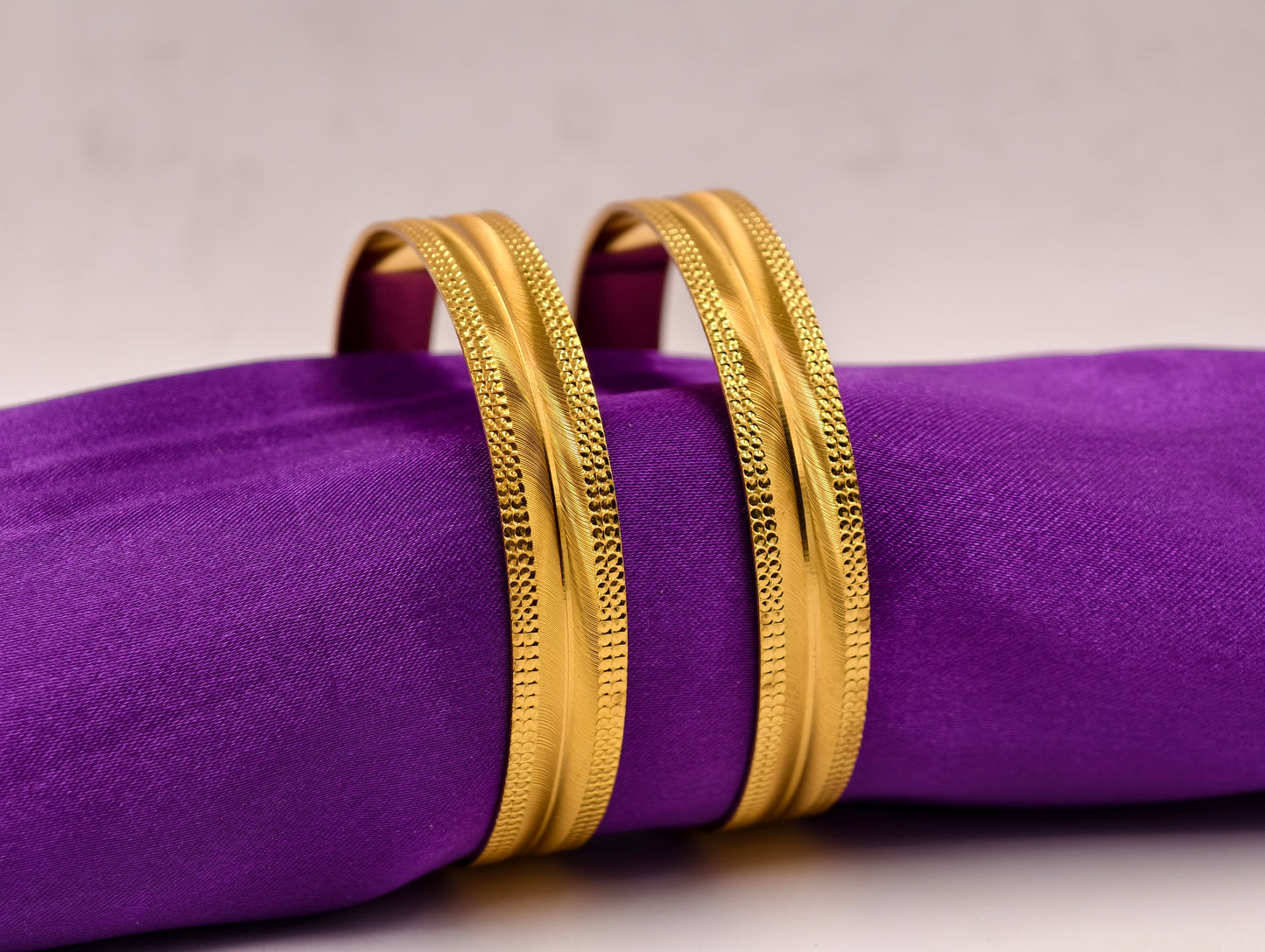 Premium Gold Plated Bangles/Kada | Set of 2 | For Daily Use