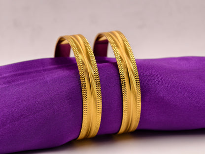 Premium Gold Plated Bangles/Kada | Set of 2 | For Daily Use