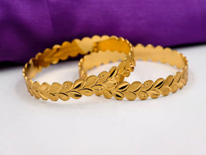 Premium Gold Plated Bangles/Kada | Set of 2 | For Daily Use