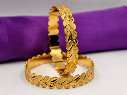 Premium Gold Plated Bangles/Kada | Set of 2 | For Daily Use