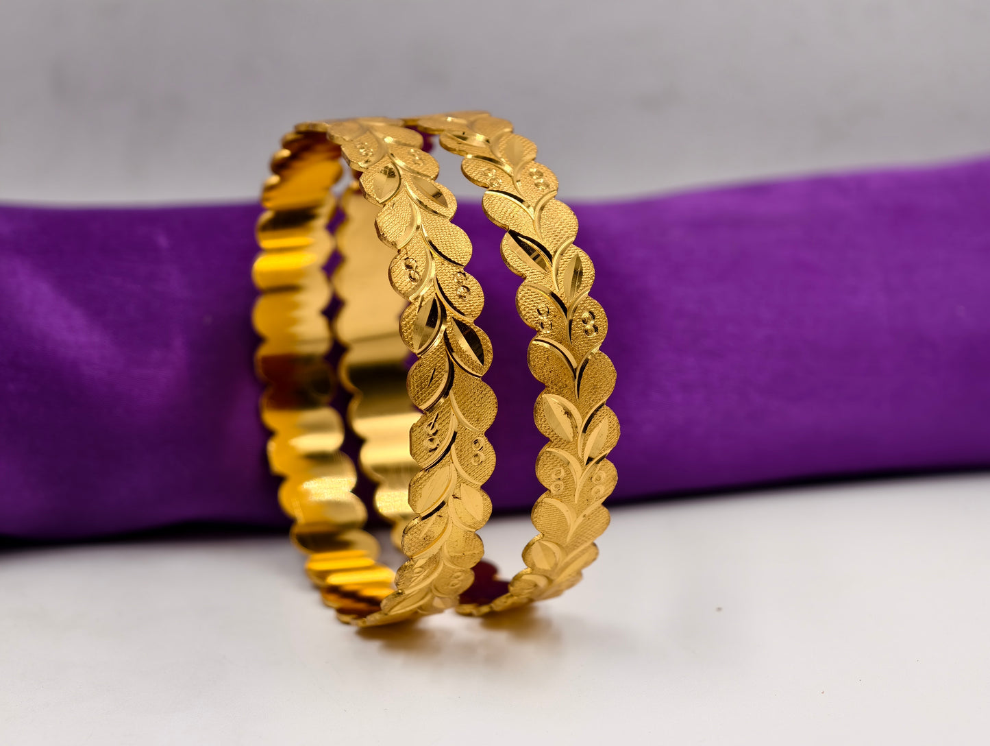 Premium Gold Plated Bangles/Kada | Set of 2 | For Daily Use