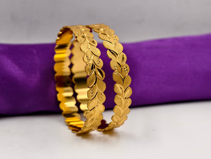 Premium Gold Plated Bangles/Kada | Set of 2 | For Daily Use