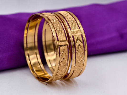 Premium Gold Plated Bangles/Kada | Set of 2 | For Daily Use