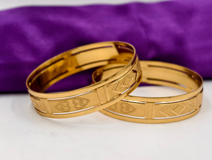 Premium Gold Plated Bangles/Kada | Set of 2 | For Daily Use