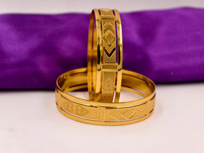 Premium Gold Plated Bangles/Kada | Set of 2 | For Daily Use