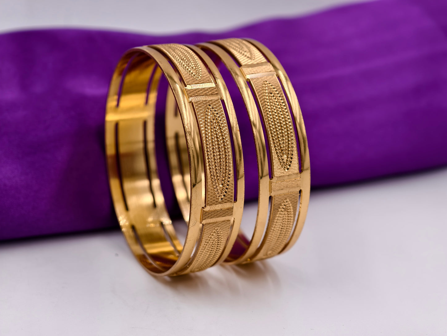Premium Gold Plated Bangles/Kada | Set of 2 | For Daily Use