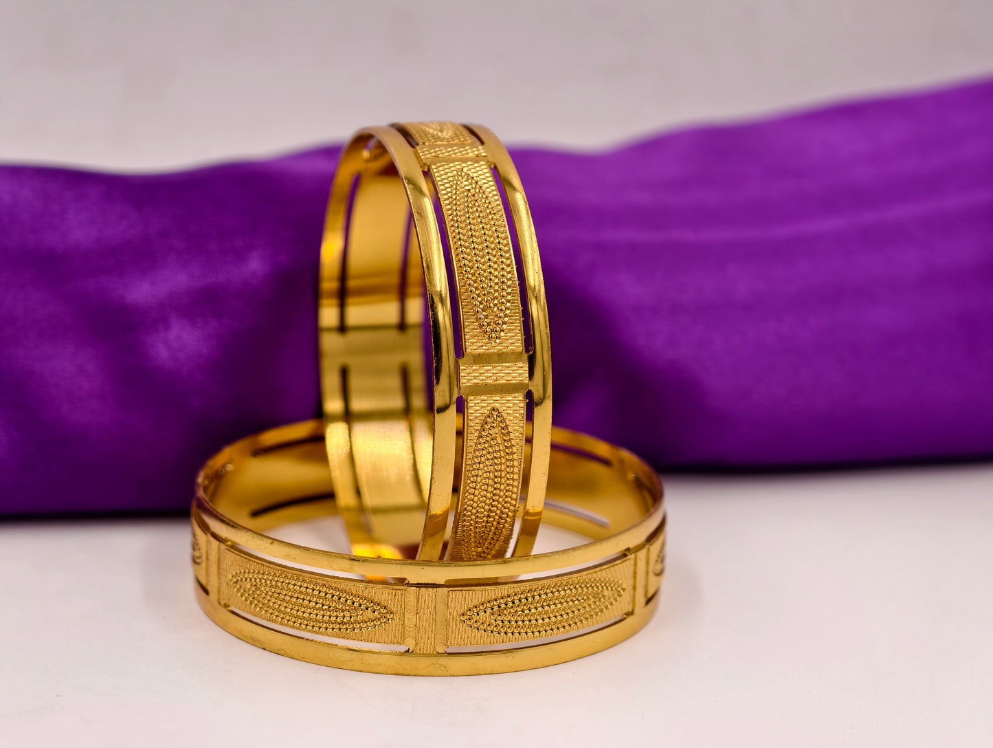 Premium Gold Plated Bangles/Kada | Set of 2 | For Daily Use