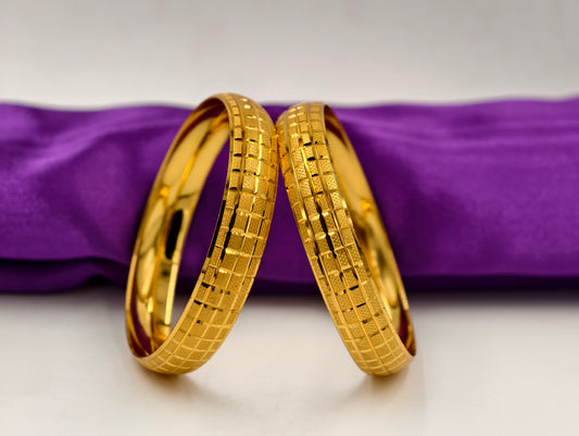 Premium Gold Plated Bangles/Kada | Set of 2 | For Daily Use