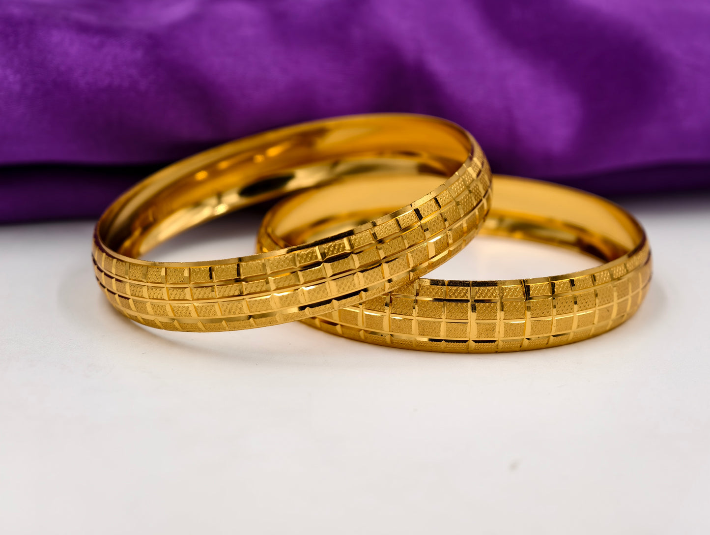 Premium Gold Plated Bangles/Kada | Set of 2 | For Daily Use
