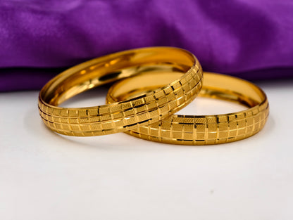Premium Gold Plated Bangles/Kada | Set of 2 | For Daily Use