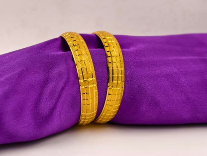 Premium Gold Plated Bangles/Kada | Set of 2 | For Daily Use