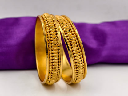 Premium Gold Plated Bangles/Kada | Set of 2 | For Daily Use