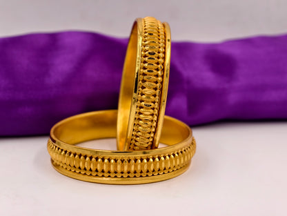 Premium Gold Plated Bangles/Kada | Set of 2 | For Daily Use